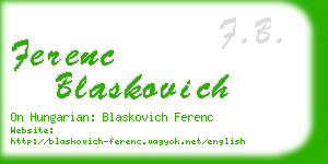 ferenc blaskovich business card